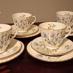 Rare Vintage Duchess, Blue Floral Coffee Set.Fine Bone China,England.