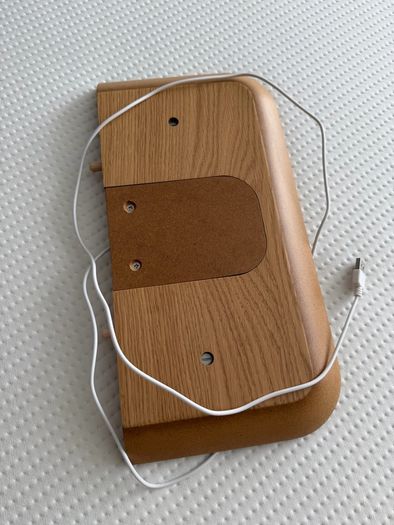 Modern Wooden Headboard with Wireless Charging Shelf