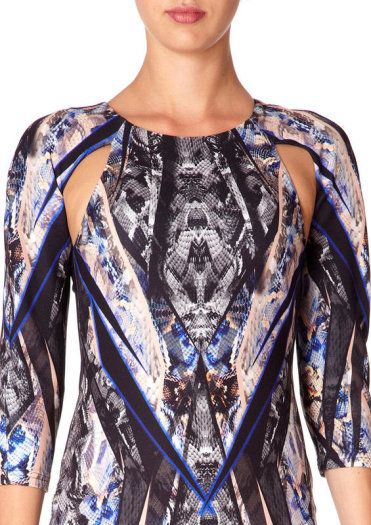 FOREVER UNIQUE Snake Print Fitted Pencil Dress