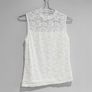 Pre Owned White Floral Lace High-Neck Shell Top Image 2