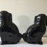 Antique Sadler  black Mantle dogs with glass eyes Image 6