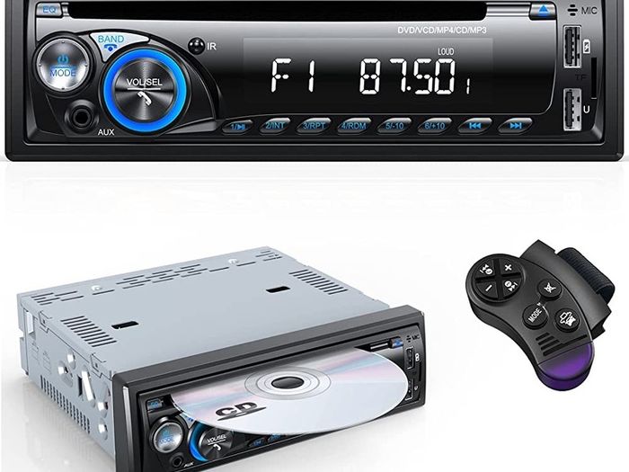 Car Stereo Radio Bluetooth with CD DVD Player,1DIN RDS/FM/AM Car Radio Bluetooth Handsfree MP3 Player with 2 USB/SD/AUX/7Colors (FREE POSTAGE)