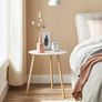 Nesting Side Table, Round End Table, Set of 2, Scandinavian Minimalist Coffee Table with Solid Pine Wood Legs, White and Natural (FREE SHIPPING) Image 2