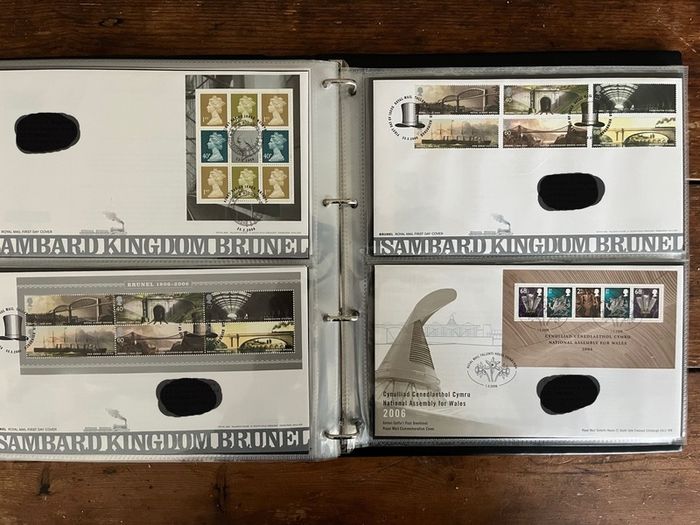 Collection of  87 UK First Day Cover stamps 2003 to 2006 in album