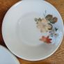 Vintage JAJ Pyrex set of 16 plates  "Autumn Glory" floral pattern, made of white milk glass in England 1970s Image 2