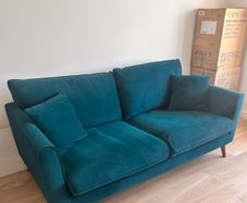 Ivy Dark Teal Velvet 3-Seater Sofa