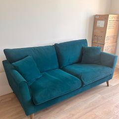 Ivy Dark Teal Velvet 3-Seater Sofa