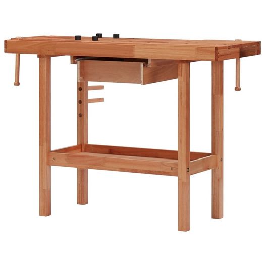Carpentry Workbench with Drawer and 2 Vices Hardwood