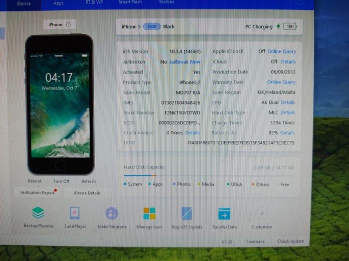 Apple Iphone 5, 16 GB, Black-Grey Back, working fine, reasonable cosmetic condition for its age