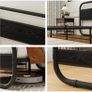 King Size Bed Frame Metal Platform Bed Frame with Wood Headboard Image 4