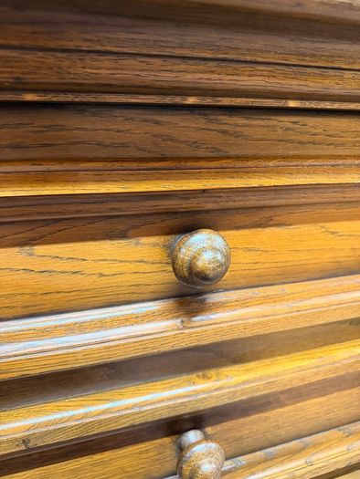 20th Century Dutch Oak Brutalist Tallboy or Chest of Drawers