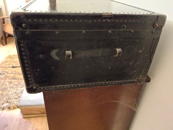 Victorian leather-covered trunk