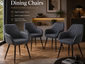 Luxury Faux Leather Dining Chairs Set of 4 Upholstered Dining Room Chairs
