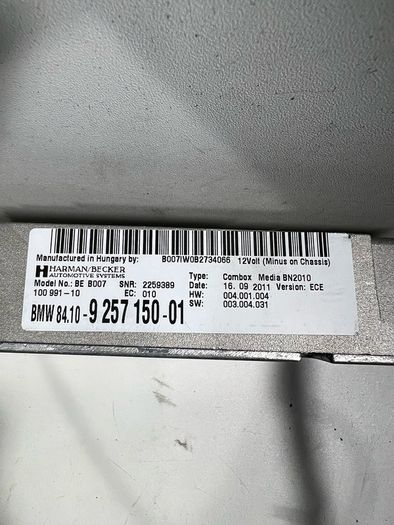 Bmw 1 3 5 Series F10 F20 F30 F80 F32 F01 F25 Bluetooth Control Ecu 9257150-01 A3l2b122g