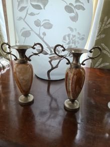 Vintage Italian mini Onyx Vases