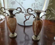 Vintage Italian mini Onyx Vases