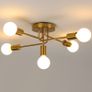 NEW SALE | Modern Sputnik Chandelier Ceiling Light, 5 Lights Golden Semi Flush Mount Ceiling Lights, Adjustable Ceiling Light Fitting for Living Room Kitchen Dining Room Farmhouse Hallway Image 2