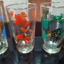 Vintage 1950's multicoloured and gold gilt glasses. Image 3