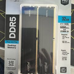 Crucial ddr 5 32 gb (16 x2 )new sealed 6000