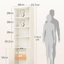 6-Tier Bookcase with Doors and Cabinet, Bookshelf Floor Standing Display Storage Shelf, Bookcases for Home, Office, Living Room, Bedroom, White, 48 x 24 x 176.4 Image 2