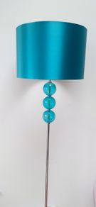 Crackle glass balls Teal colored Floor Lamp