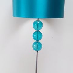 Crackle glass balls Teal colored Floor Lamp