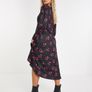 Black Floral Soft Jersey Midi Dress. Size 14. New Image 3