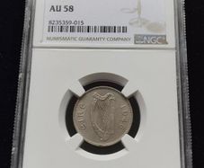 Ireland 1946 | Irish 6p | 6 Pence | Wolfhound | KM.13a | AU 58