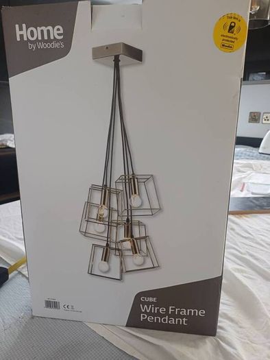 Wire Framed Pendant Cube Lights