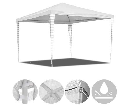 3 x 3 m Gazebo Waterproof Stable High Quality Garden Gazebo Without Side Panels Wedding Marquee UV Protection for Market Camping Weddings Festival
