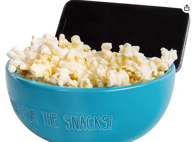 Fizz Creations Blue Ceramic Snack Bowl & Phone Holder