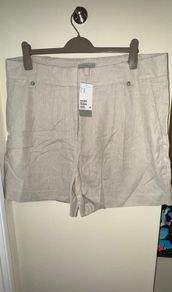 H&M Stone Colour Linen Shorts