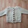 Caraigdoon caraig donn Irish wool beige creamy jumper cardigan XS Image 6