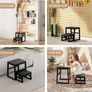 3-in-1 Stepping Stools Waterproof HDPE Adjustable for Kitchen, Library, Bathroom, Bedroom or Outdoor, Folding Steps Heavy Duty Supports up to 230 kg, Black Image 4