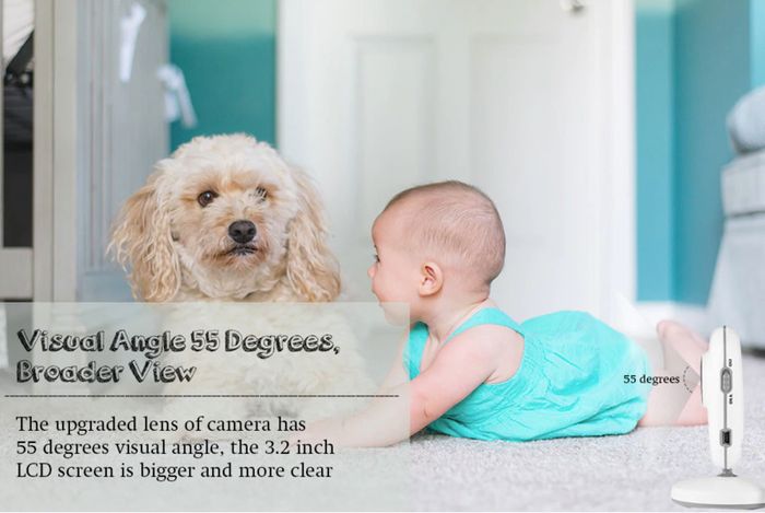 Wireless Video Color Baby Monitor with 3.2Inches LCD 2 Way Audio Talk Night Vision Surveillance Security Camera Babysitter
