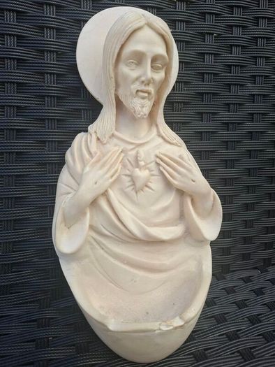 Lovely Vintage Jesus Sacred Heart Holy water Font