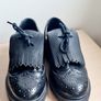 Tassle Trim Black Brogue Loafers Image 2