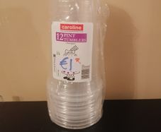 Plastic pint glasses