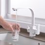Square 3 Way Faucet Brass White Image 2