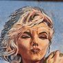 Marilyn Monroe Painting Signed & Framed Hollywood Glamour Image 3