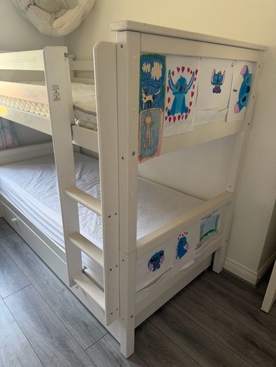 white wooden Bunk Beds