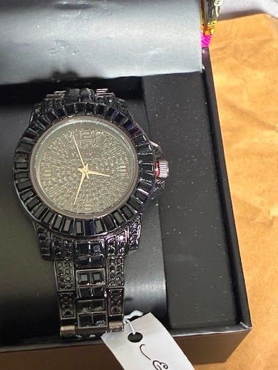 NIB Pair of Ed Hardy Iced Out Watches Emerald Green and Blackout