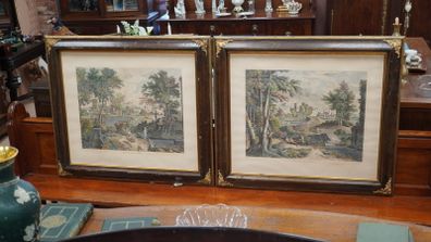 Pair of Larg Engravings after Nicolas Poussin