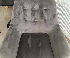 x2 grey velvet dining / lounge chairs