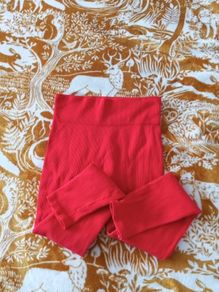 red women's leggings