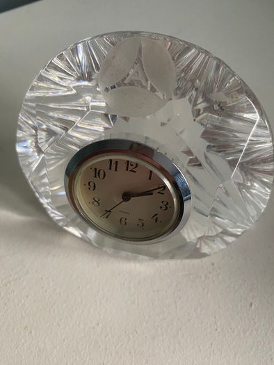 Vintage crystal glass Desk clock
