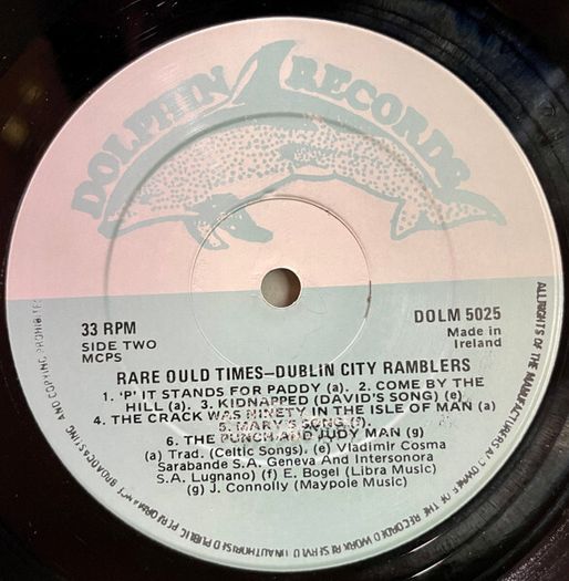 Dublin City Ramblers - Rare Ould Times Vinyl Trad Irish Pressing
