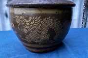 Vintage glazed flower pot