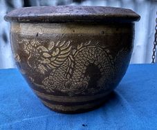 Vintage glazed flower pot