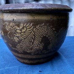 Vintage glazed flower pot